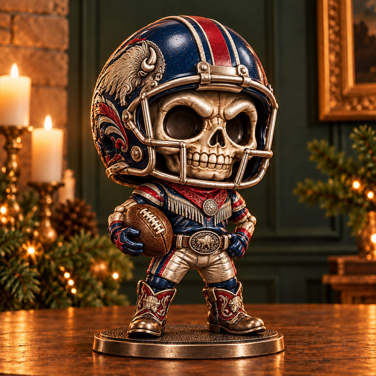 🏈 Built for the Bone Zone | Skull Football Figurine Collection