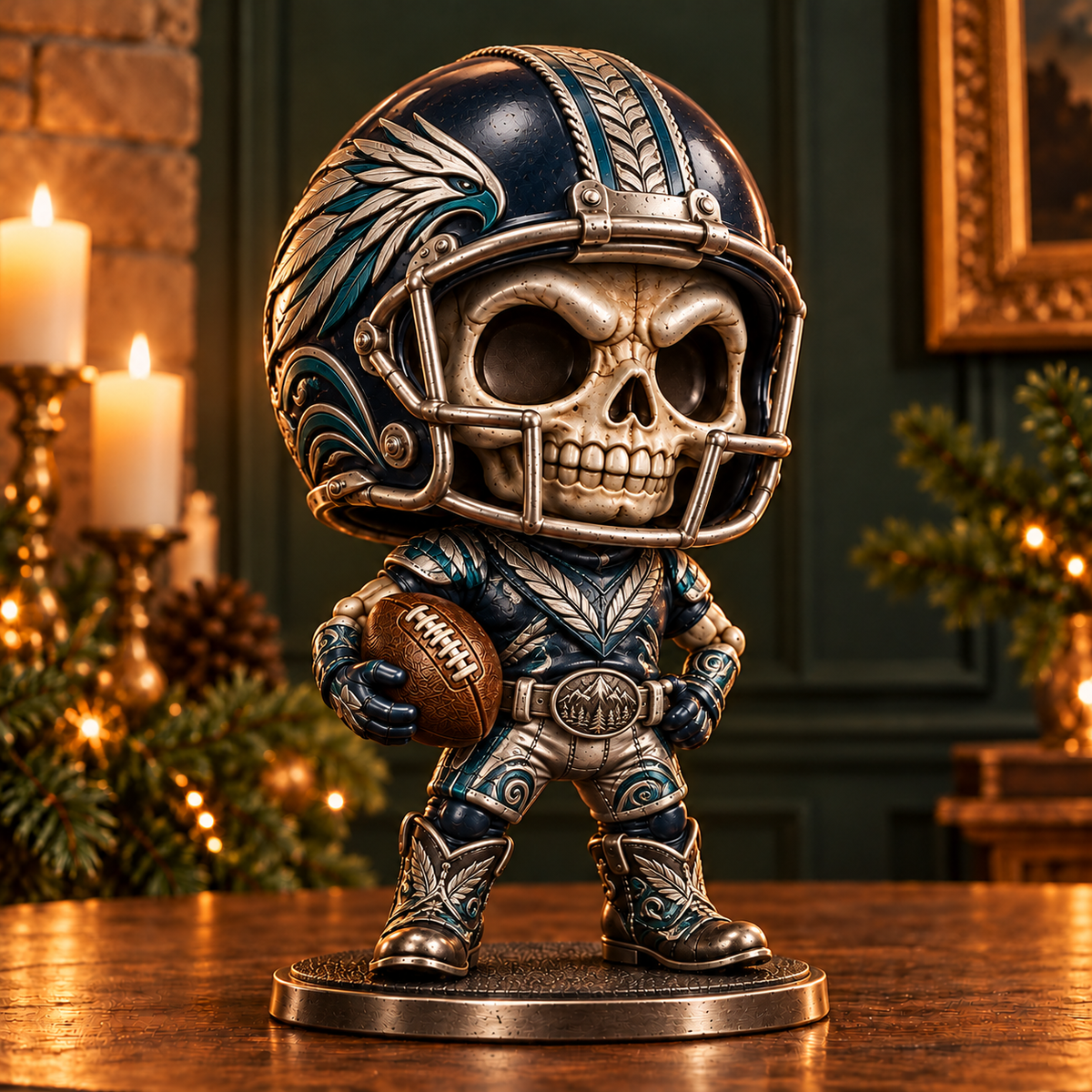 🏈 Built for the Bone Zone | Skull Football Figurine Collection