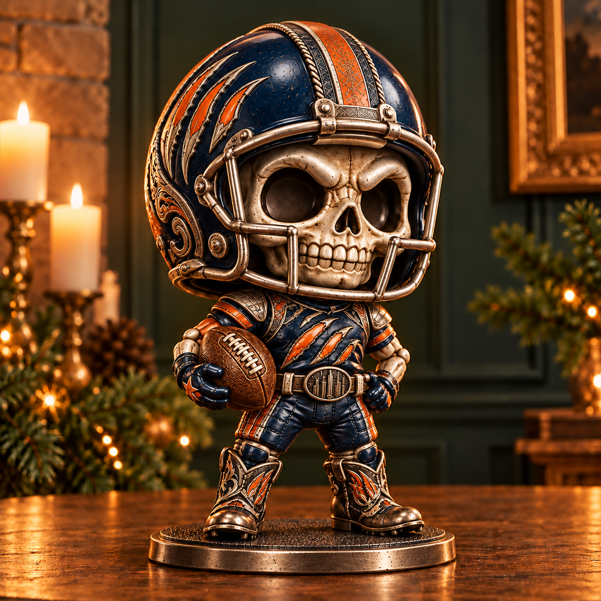 🏈 Built for the Bone Zone | Skull Football Figurine Collection