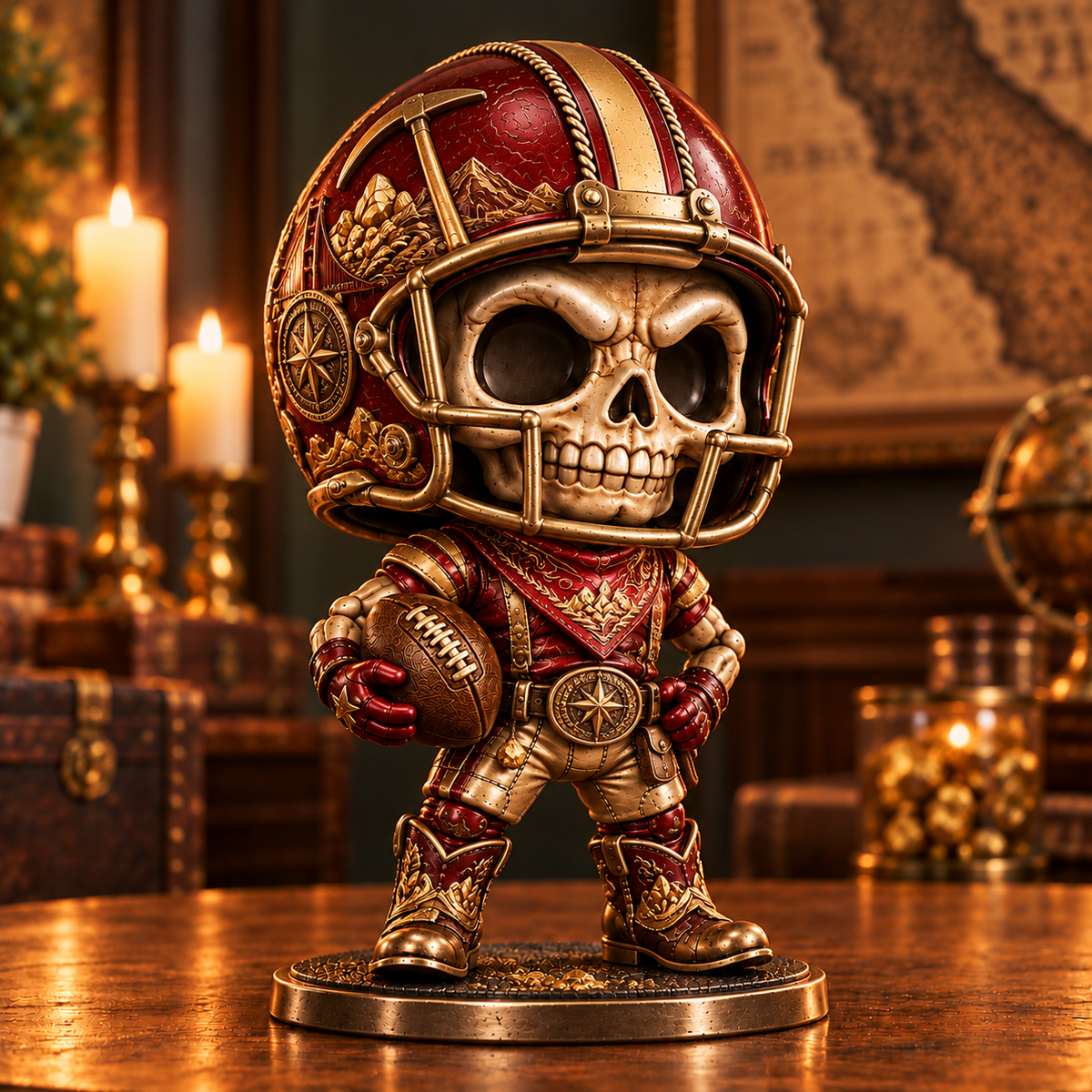 🏈 Built for the Bone Zone | Skull Football Figurine Collection