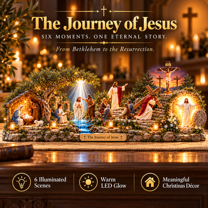 🔥 LAST DAY 49% OFF -✝️✨ The Journey of Jesus™ – Lighted 3D Biblical Story Centerpiece | Six Sacred Moments of Faith