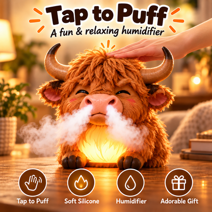 🐮 Little Highland Mist | Color-Changing Night Light Humidifier