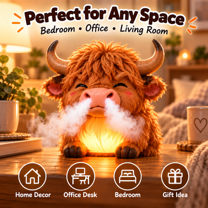 🐮 Little Highland Mist | Color-Changing Night Light Humidifier