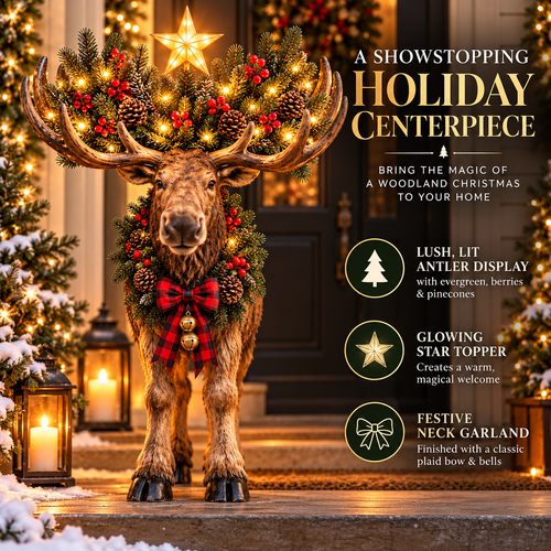 🫎🎄 Woodland Moose Glow™ | Lighted Christmas Decor