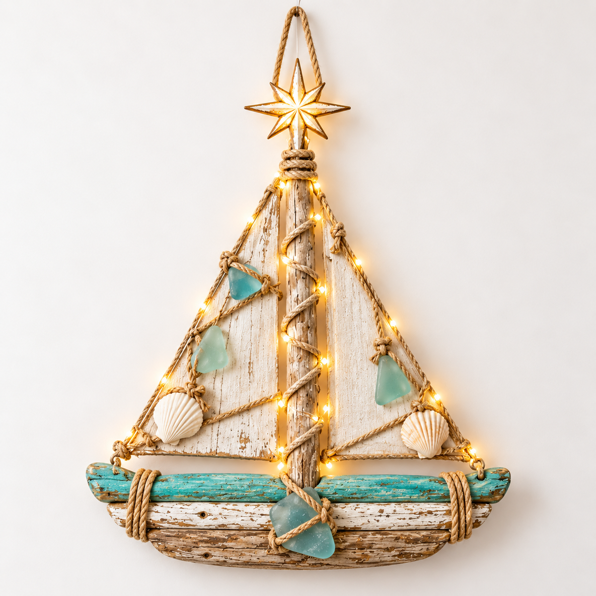 🌊⛵ Harbor Glow Christmas™ | Lighted Sailboat Tree Wall Decor