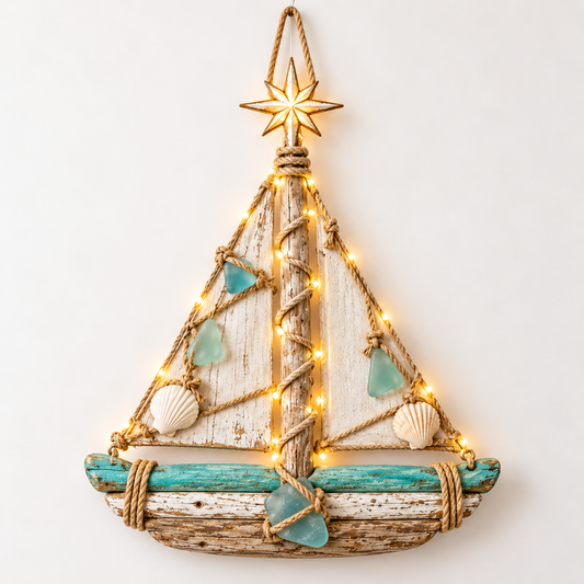 🌊⛵ Harbor Glow Christmas™ | Lighted Sailboat Tree Wall Decor
