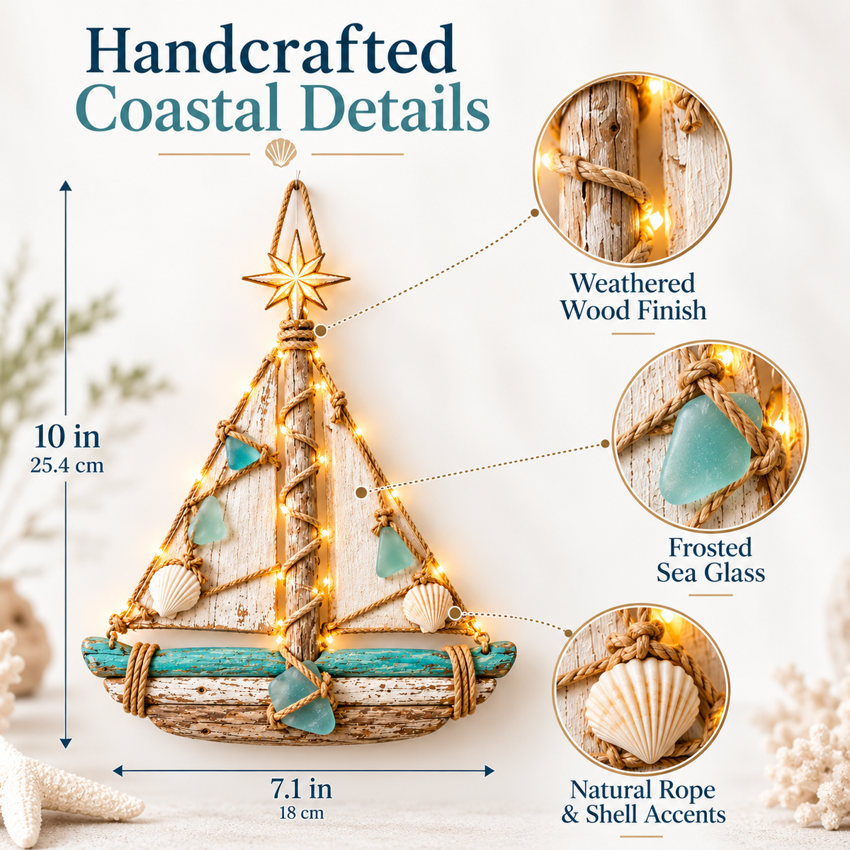 🌊⛵ Harbor Glow Christmas™ | Lighted Sailboat Tree Wall Decor