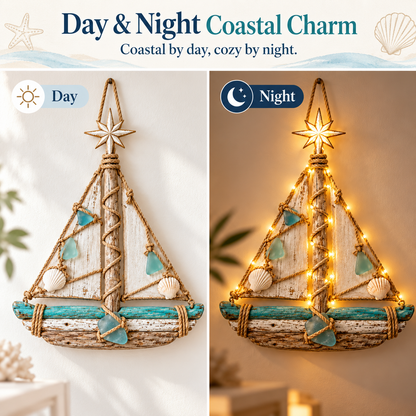 🌊⛵ Harbor Glow Christmas™ | Lighted Sailboat Tree Wall Decor