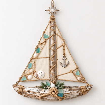 🌊⛵ Harbor Glow Christmas™ | Lighted Sailboat Tree Wall Decor