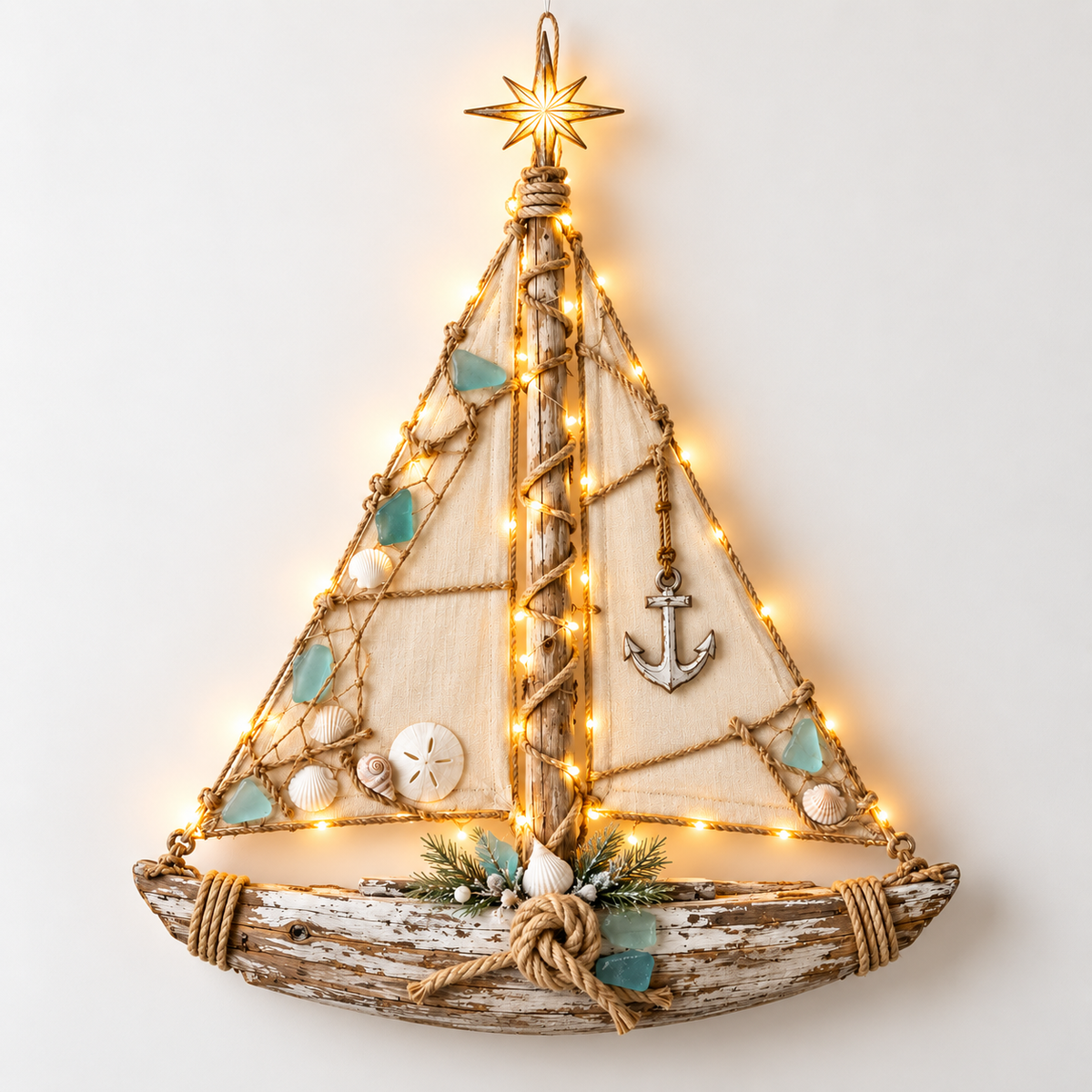 🌊⛵ Harbor Glow Christmas™ | Lighted Sailboat Tree Wall Decor