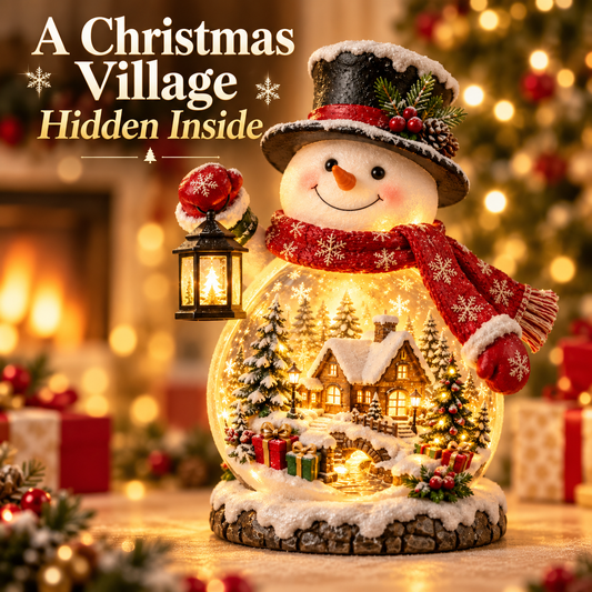 ⛄✨ Christmas Village Snowman™ | Lighted Holiday Scene Tabletop Decor