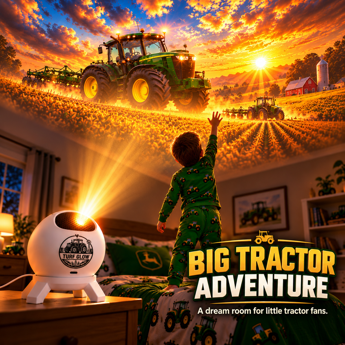 🌾🚜 Farm Adventure Projector – Tractor-Themed Bedroom Light