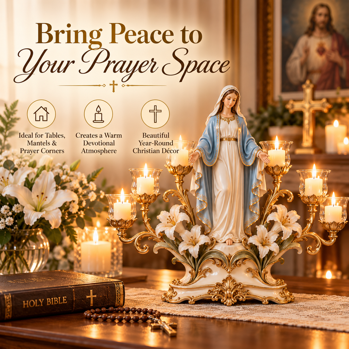 🔥 LAST DAY 49% OFF | ✝️✨ Heavenlit Grace™ | Christian Candleholder