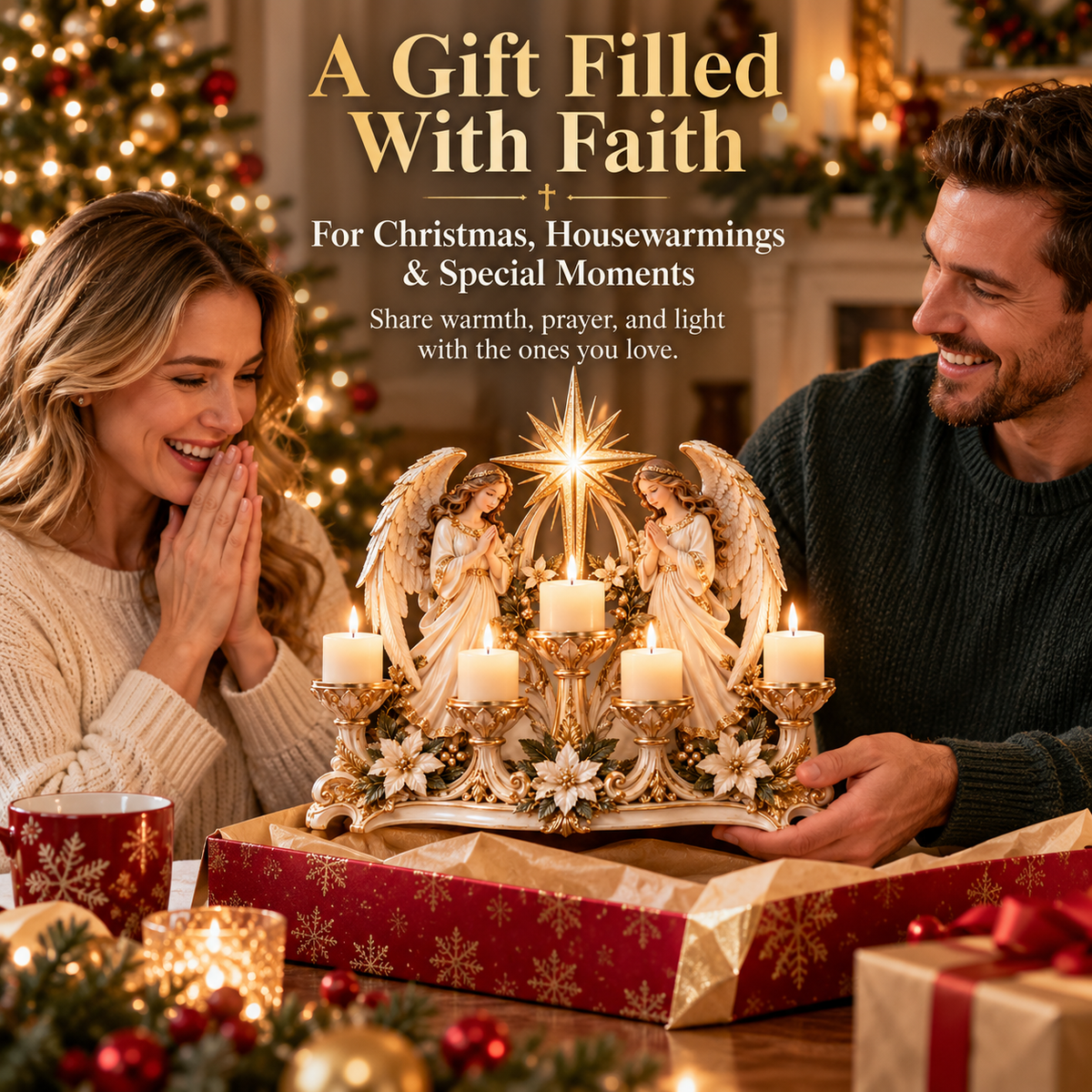 🔥 LAST DAY 49% OFF | ✝️✨ Heavenlit Grace™ | Christian Candleholder