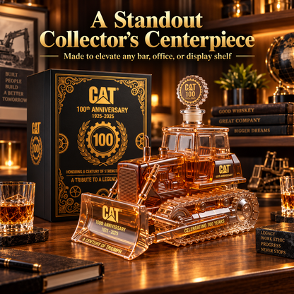 🚜🥃 100th Anniversary Bulldozer Whiskey Decanter – A Century of Power & Legacy