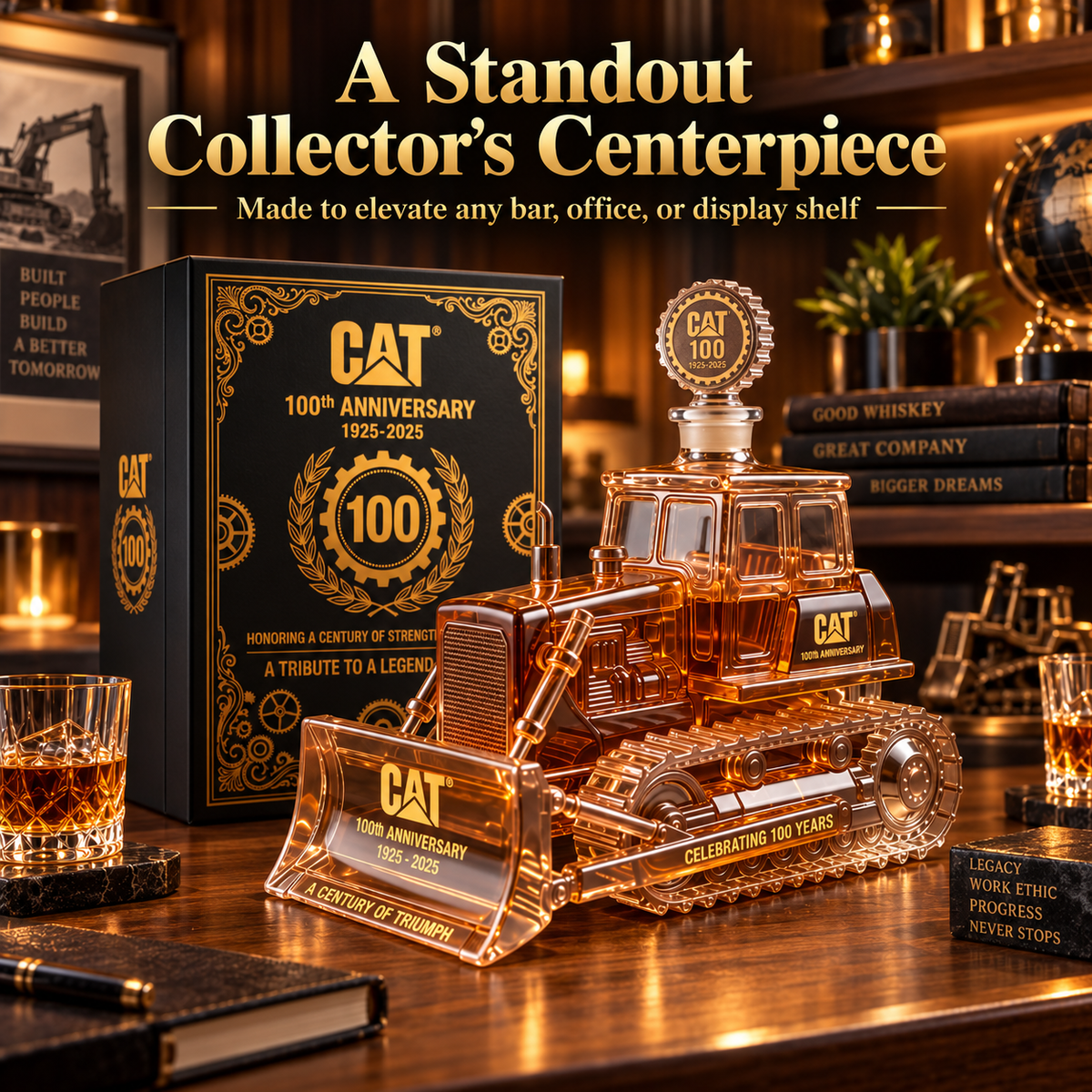 🏗️🥃 Iron Legacy 100™ | CAT Bulldozer Anniversary Decanter