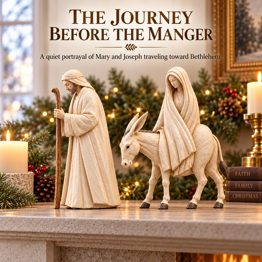 ✝️ Journey to Bethlehem – Mary & Joseph Christmas Nativity Figurine Set
