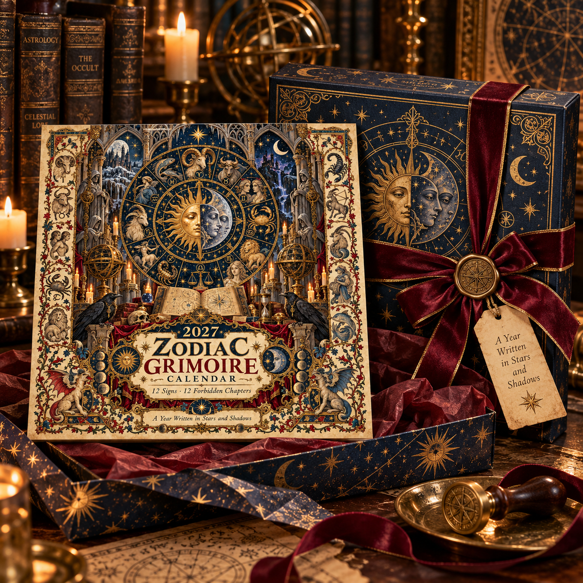 🔮✨ 2027 Celestial Grimoire Calendar | 12 Signs, 12 Forbidden Chapters