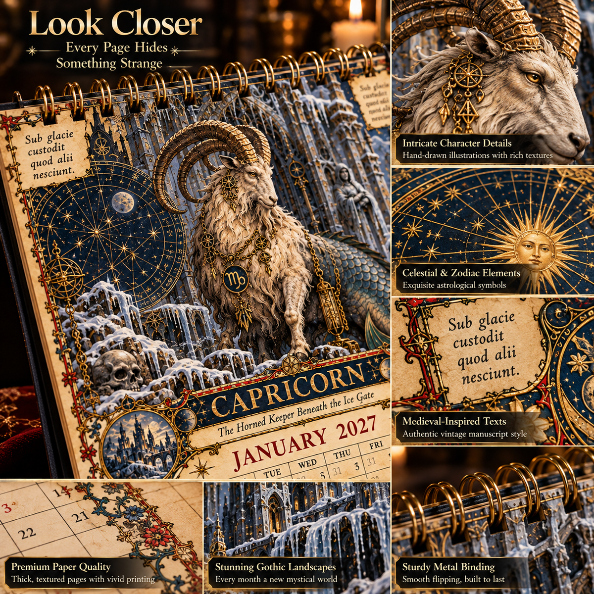 🔮✨ 2027 Celestial Grimoire Calendar | 12 Signs, 12 Forbidden Chapters