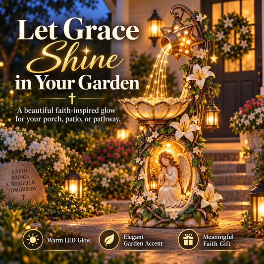 🔥 Last Day 49% OFF | 👼✨ Guardian Angel Glow™ | Lighted Garden Fountain