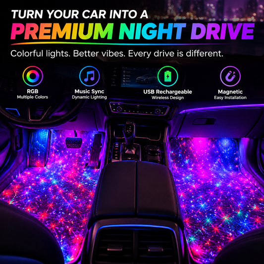 🌈 Wireless RGB Car Lights | Music-Synced Night Drive Ambience