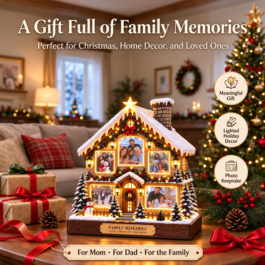 🏡📸Glowing Christmas Memory House - Family Photo Keepsake