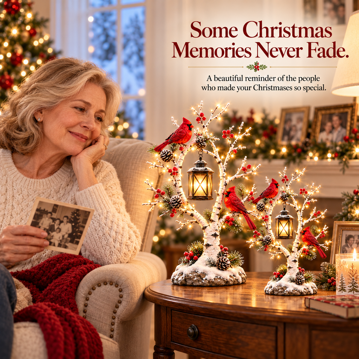❤️🐦 Winter Cardinals™ – Glowing Birch Lantern Tree of Love & Remembrance ✨
