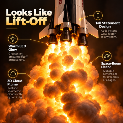 🚀🔥 Rocket Launch Cloud Lamp™ – 3D LED Blast-Off Wall Light