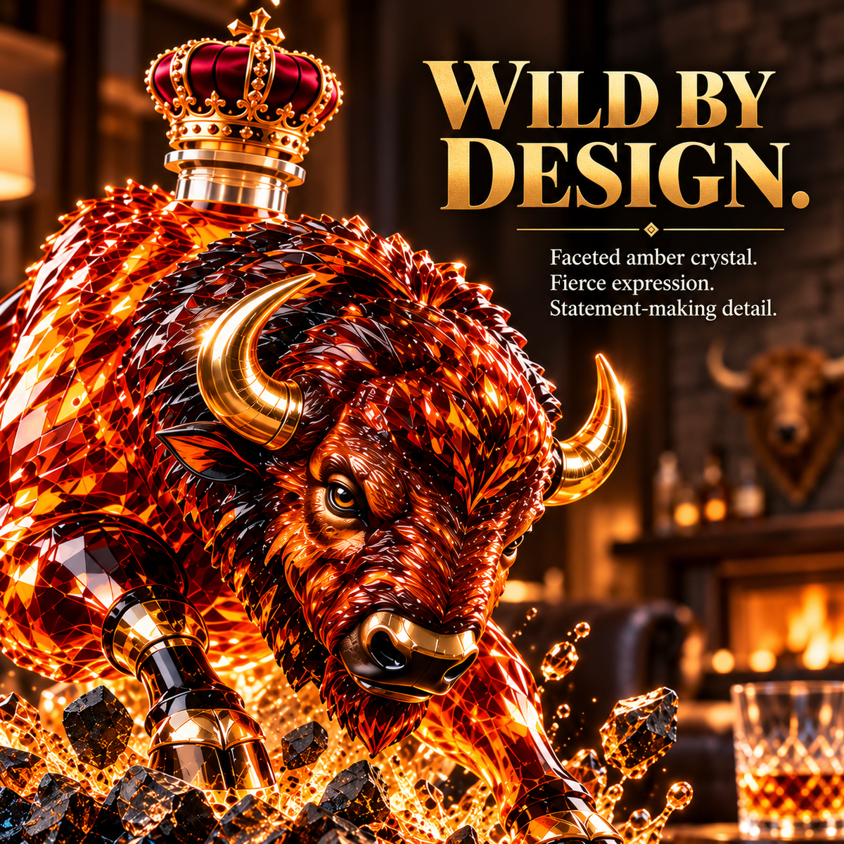 🦬🥃 American Bison Whiskey Decanter – Sculpted Wildlife Collector’s Edition