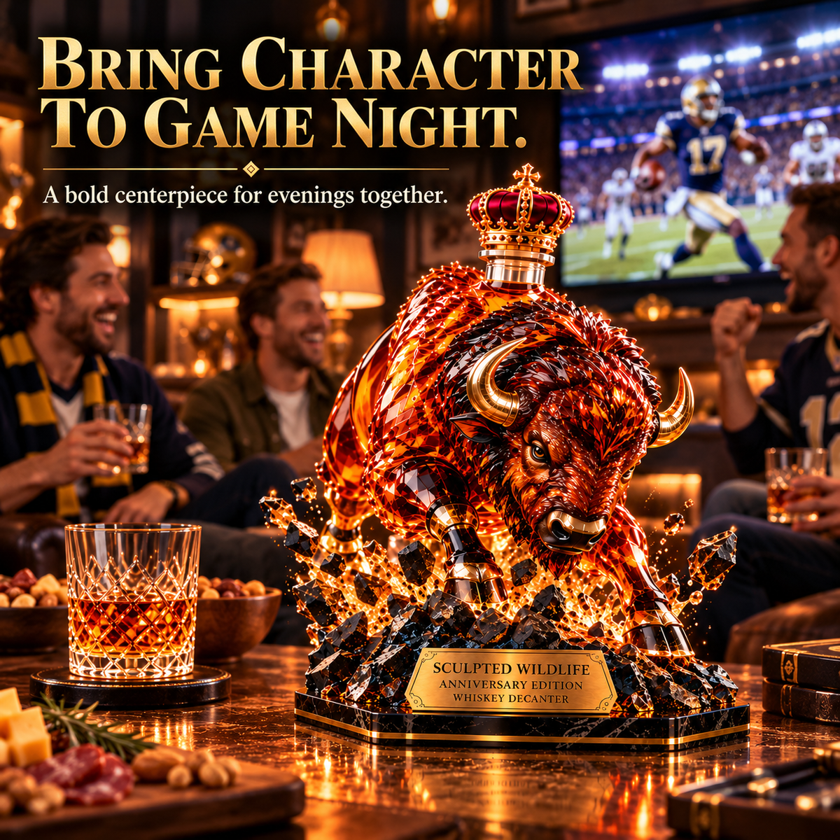 🦬🥃 American Bison Whiskey Decanter – Sculpted Wildlife Collector’s Edition