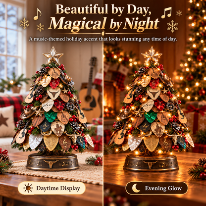 🎸🎄 Guitar Pick Christmas Tree™ – Lighted Music Lover Tabletop Holiday Decor