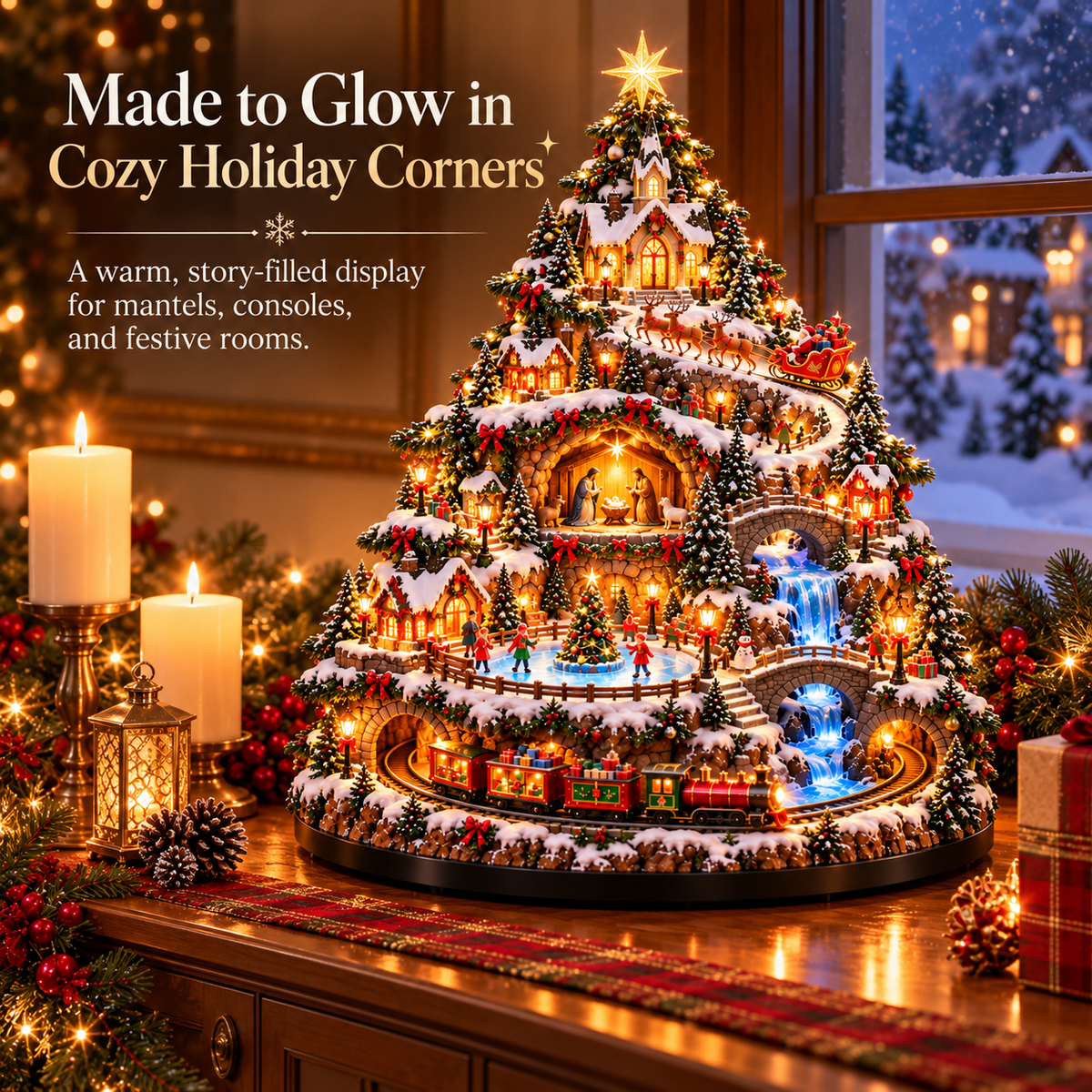 ✨LAST DAY 49% 🎄Enchanted Nativity Christmas Village Tree