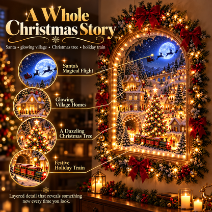 ⭐ 🎄✨ Christmas Magic Portal | A Moving Christmas Village Inside Your Wall