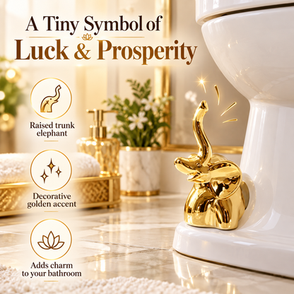 🐘✨Golden Lucky Elephant Toilet Bolt Caps | Trunk-Up Prosperity Bathroom Decor