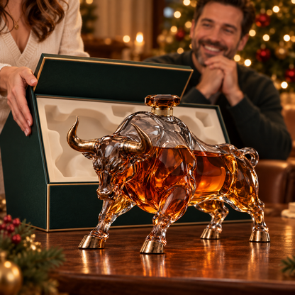 🐂 Charging Bull Crystal Whiskey Decanter – A Bold Symbol of Strength & Success