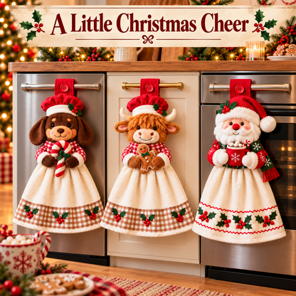 🎄🧻 Merry Kitchen Friends™ | Christmas Hanging Hand Towels – 3 Styles