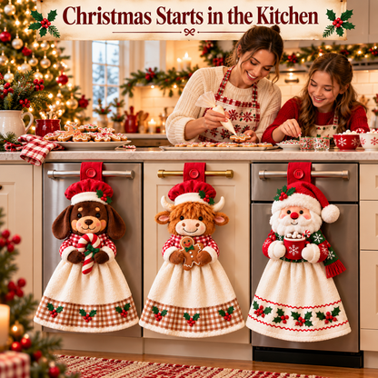 🎄🧻 Merry Kitchen Friends™ | Christmas Hanging Hand Towels – 3 Styles