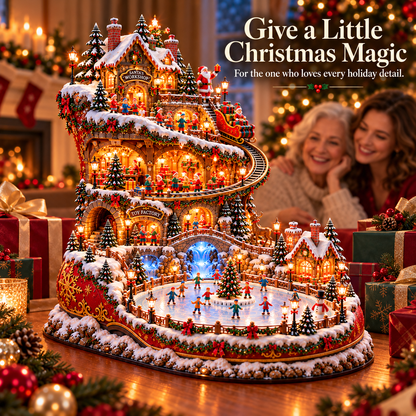 ✨LAST DAY 49% OFF🎅 Santa’s Workshop Christmas Village — Light-Up Boot-Shaped Holiday Decoration