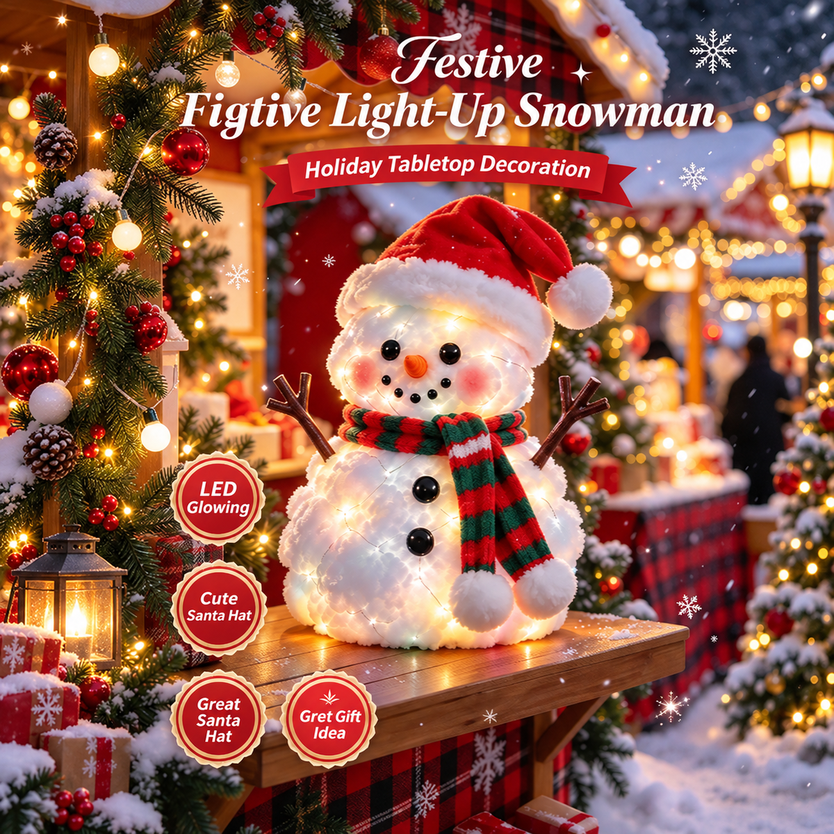🔥 LAST DAY 49% OFF | ⛄✨ Snowman Glow™ – Light-Up Christmas Plush Decor