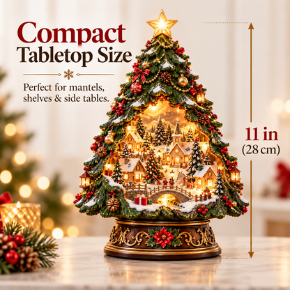 🎄✨ Christmas Tree Keeper™ – Hidden Village Lighted Holiday Tabletop Decor