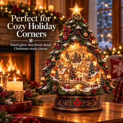 🎄✨ Christmas Tree Keeper™ – Hidden Village Lighted Holiday Tabletop Decor