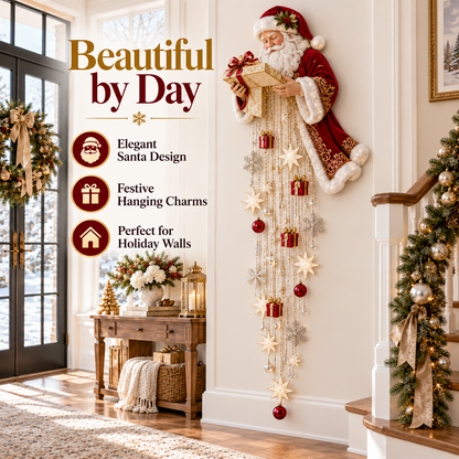 🎁🌟 Santa’s Magical Gift Cascade – Glowing Christmas Wall Light