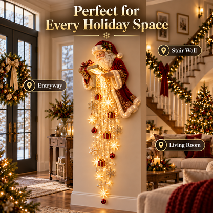 🎁🌟 Santa’s Magical Gift Cascade – Glowing Christmas Wall Light