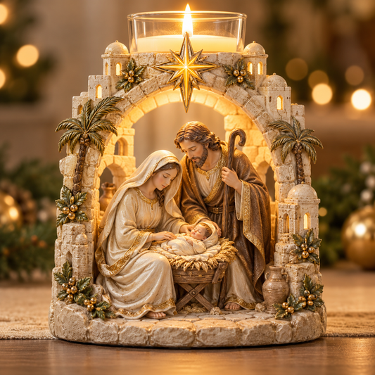 ✝️🕯️ Light of Faith™ – Sacred Christian Prayer Candle Holder