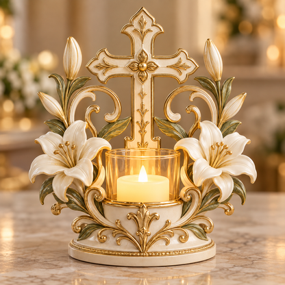 ✝️🕯️ Light of Faith™ – Sacred Christian Prayer Candle Holder
