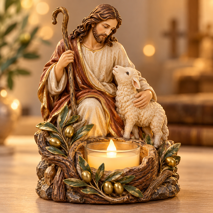 ✝️🕯️ Light of Faith™ – Sacred Christian Prayer Candle Holder