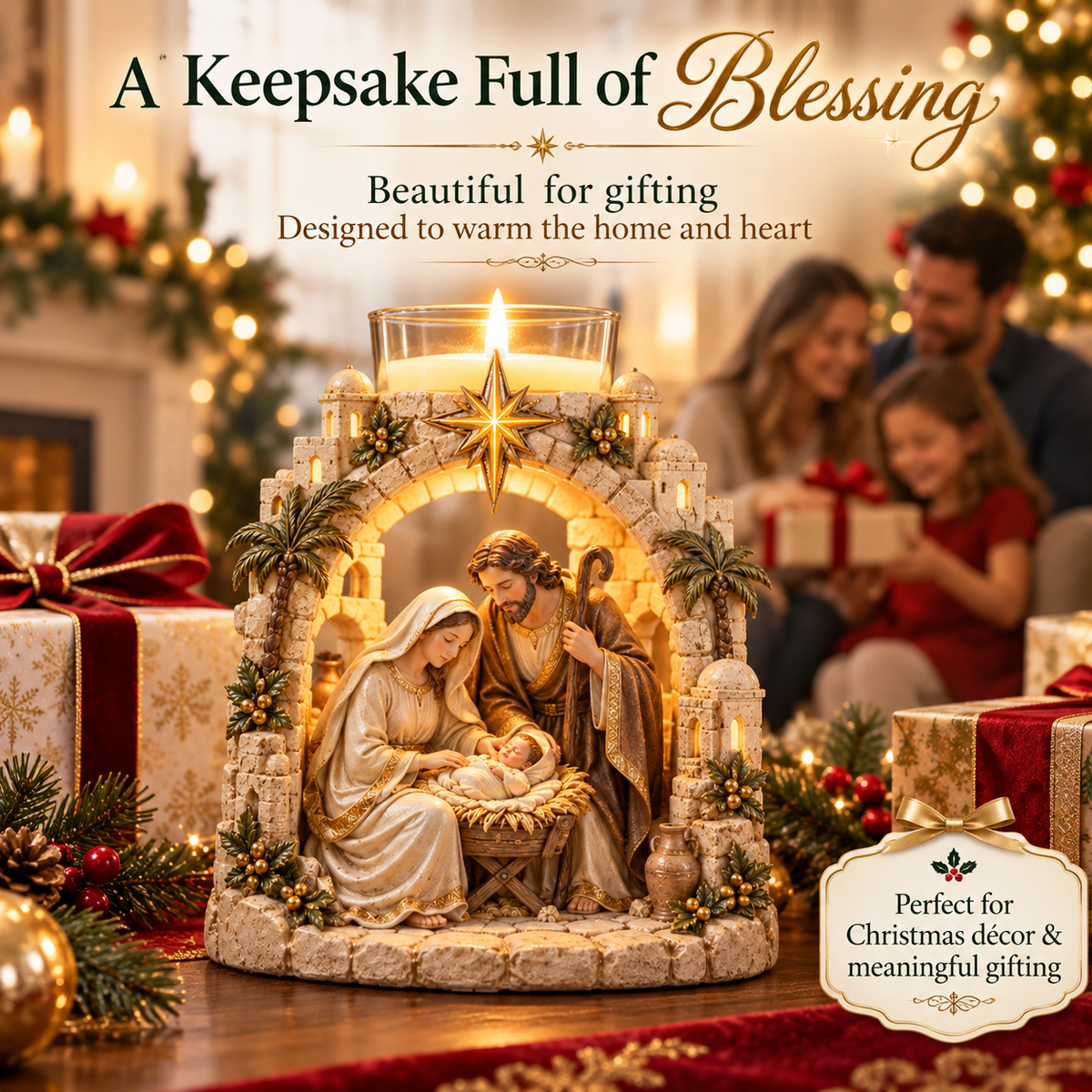 ✝️🕯️ Light of Faith™ – Sacred Christian Prayer Candle Holder