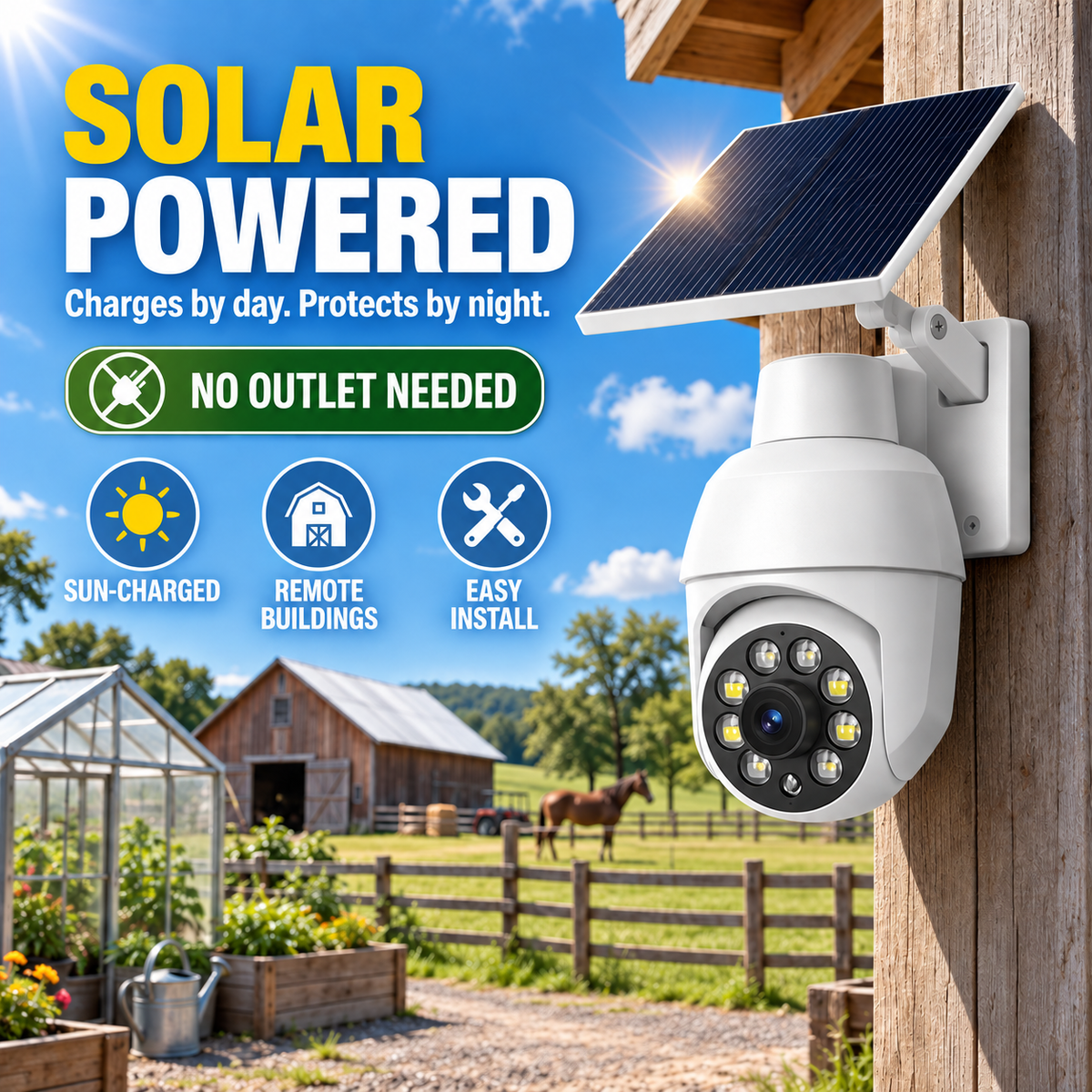 🔆Solar Patrol™-Solar-Powered Simulated Surveillance Camera Street Light