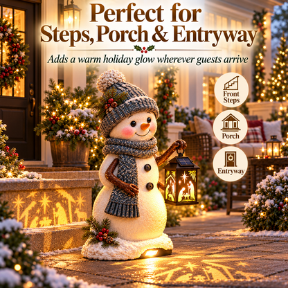 🎄⛄ Christmas Snowman Nativity Projection Light | Solar Outdoor Holiday Decor