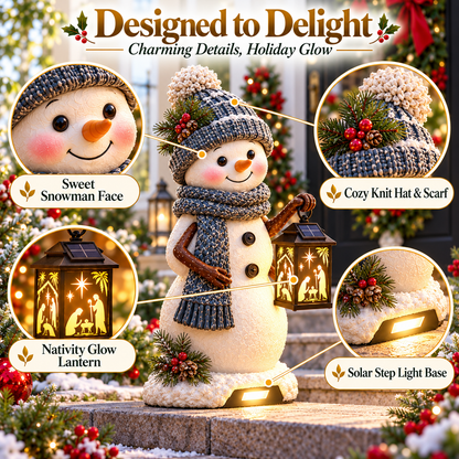 🎄⛄ Christmas Snowman Nativity Projection Light | Solar Outdoor Holiday Decor